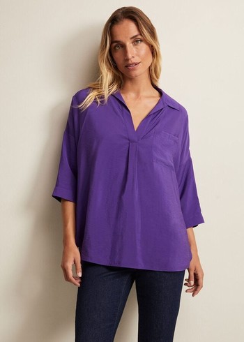 Phase Eight Cynthia Longline Shirts Purple USA | 2651837-IP